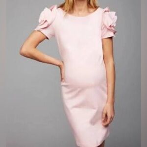Pietro Brunelli Short Sleeve Maternity Dress in Pink - Size Small
